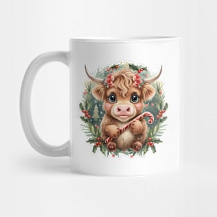 Curly Baby cow illustration Mug